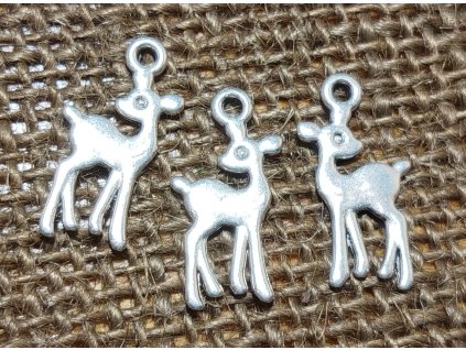 Přívěsek - kov - stříbro - srna