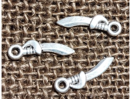 Přívěsek - kov - stříbro - šavle