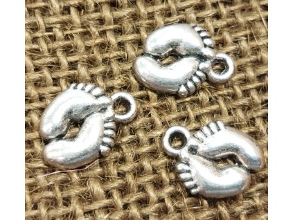 Přívěsek - kov - stříbro - chodidla