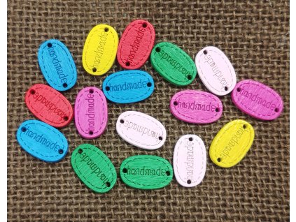 Dřevěné korálky - Oválek Hand made - mix barev