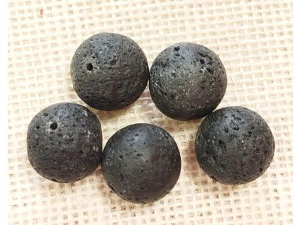Láva - černá - 18 mm - 1 kus