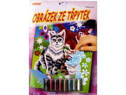 Obrázek ze třpytek - Kočky