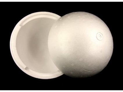 Polystyrenová koule průměr 25 cm - dutá (dva díly)