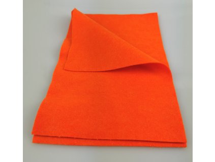 Filc oranžový, měkký, cca 20x30 cm