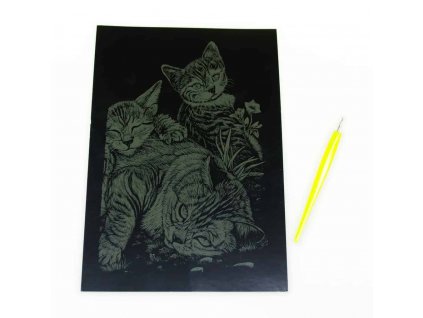 Škrabací obrázek Kočičky 150 x 210mm