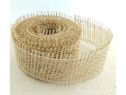 Jutová stuha - 5 cm - přírodní