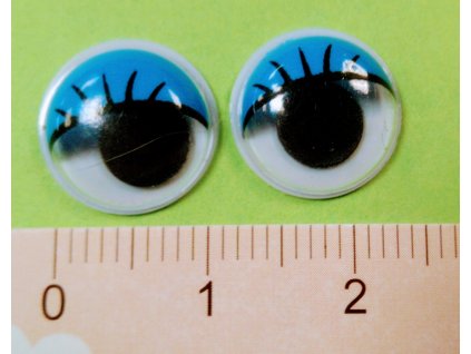 Pohyblivé oči - modré řasy 12 mm