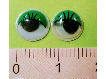 Pohyblivé oči - zelené řasy 8 mm