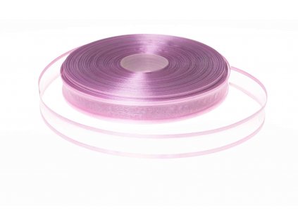 Organzová stuha 2,5 cm s okrajem - světle fialová