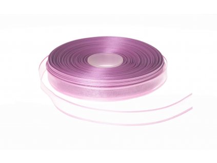 Organzová stuha 1,8 cm s okrajem - světle fialová