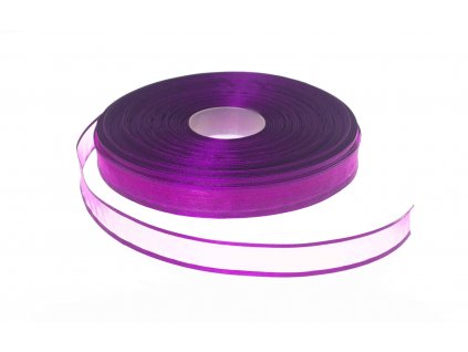 Organzová stuha 1,8 cm s okrajem - švestková