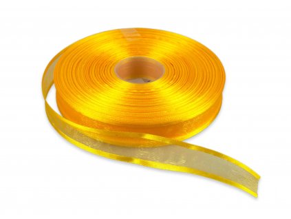 Organzová stuha 1,5 cm s okrajem - zlatá