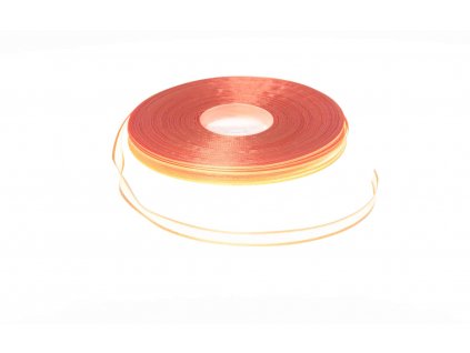 Organzová stuha 0,9 cm s okrajem - oranžová