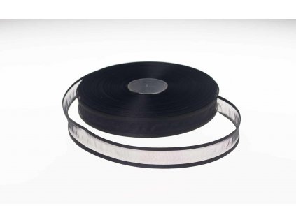 Organzová stuha 0,9 cm s okrajem - černá