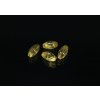 Korálky kovové vroubkované oválné galvanizace zlato
