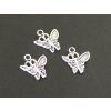 Přívěsek - kov - stříbro - motýlek 2