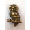 Přívěsek - kov - sovička - staromosaz