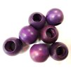 Dřevěné korálky - 2,4cm - s velkým průvlekem - fialové