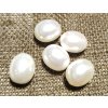 Perla oválná - bílá - 18x15mm - kus