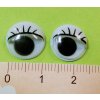 Pohyblivé oči - bílé řasy 12 mm