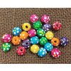 Dřevěné korálky - malované kulaté - mix barev
