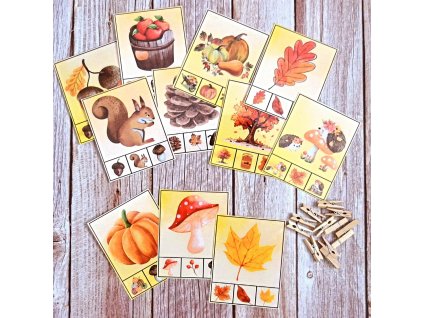 Jesenná hra so štipcami