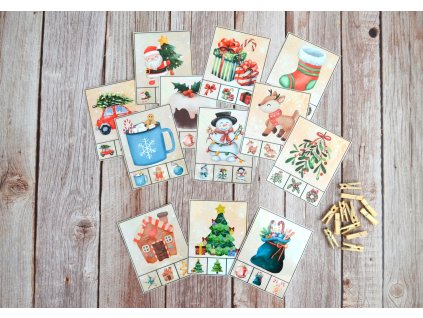 Vianočná hra so štipcami