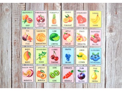 Kartičky OVOCIE (Sjl-Aj)