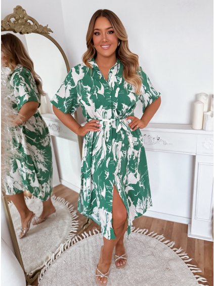 dámské plus size košilové šaty