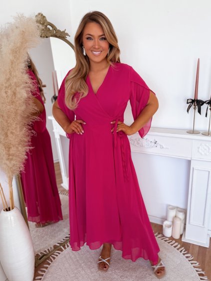 Fuchsiové elegantní šaty