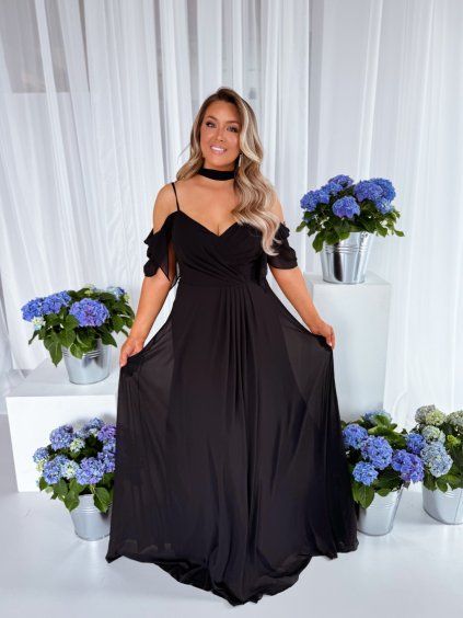 47201 cierne spolocenske maxi saty