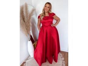 dlouhé červené společenské šaty plus size