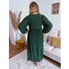 Dlouhé elegantní plisované šaty v zelené (Veľkosť L/XL)