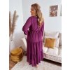 Dlouhé šaty s prošívanou sukní - fialová (Veľkosť L/XL)