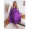 Dlouhé šaty s efektem saténu - fialová (Veľkosť L/XL)