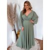 zelene plus size spoločenské šaty