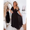 Společenské šaty s krajkou - černá