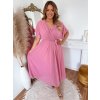 dlouhé růžové šaty XXL