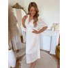 Bílé dlouhé krajkové šaty XXXXL