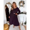 Tmavě fialové třpytivé šaty s plisovanou sukní