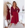 Vínové šaty s krajkovým vrškem