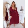 Vínové elegantní šaty s třpytkami
