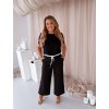 Elegantní dámské kalhoty se šňůrkou v pase – černé