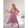 46600 spolocenske midi saty v bledofialovej farbe