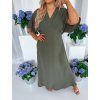47366 2 dlhe khaki saty s kratkym rukavom