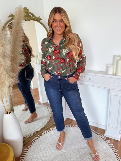 Női mom fit farmer – sötétkék