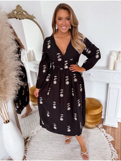 hosszú fekete ruha L