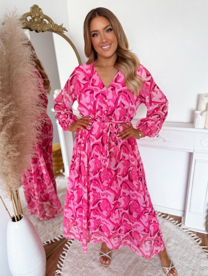 rózsaszín maxi ruha XL