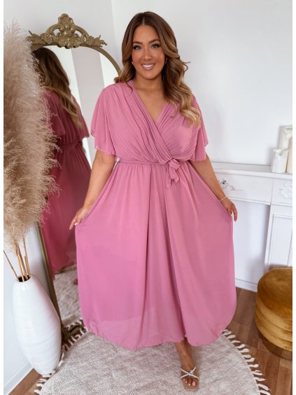 hosszú rózsaszín ruha XL