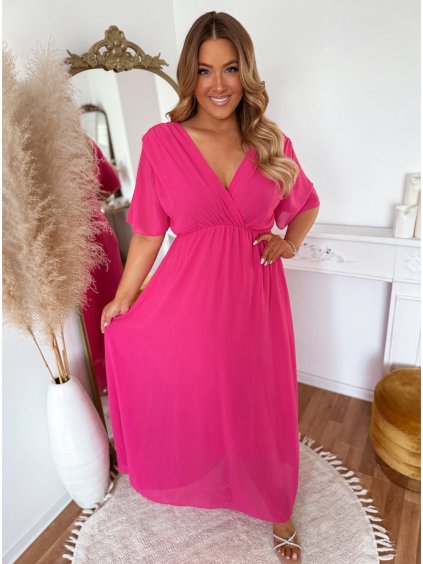 hosszú rózsaszín ruha L